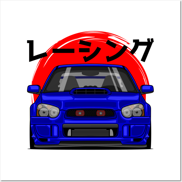 Blue Impreza WRX STI Blobeye Wall Art by GoldenTuners